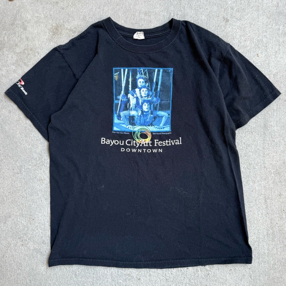 Y2K Black Men’s Bayou Art Festival Tshirt M 20x26